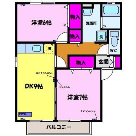 シャンポール A棟の物件間取画像